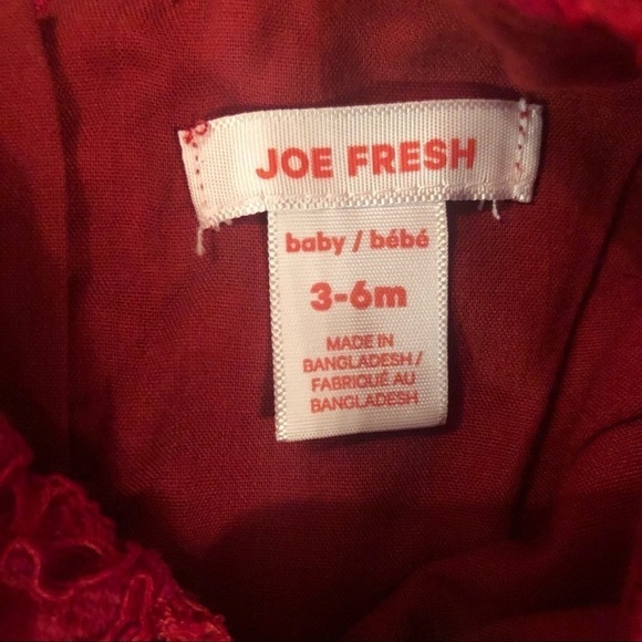 Joe Fresh Red Lace Dress Size 3-6 Months - Picture 3 of 6